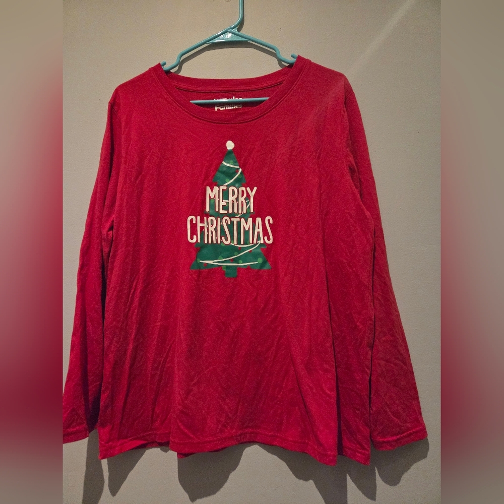 Jammies For Your Families Red Long Sleeve Christmas Pajama Top EUC Plus Size XXL